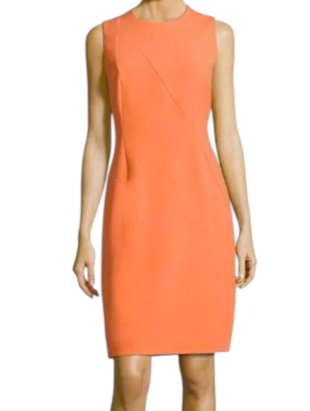 Boss By Hugo Boss Demisana Ponte Tank Sheath Dress In Coral Pink